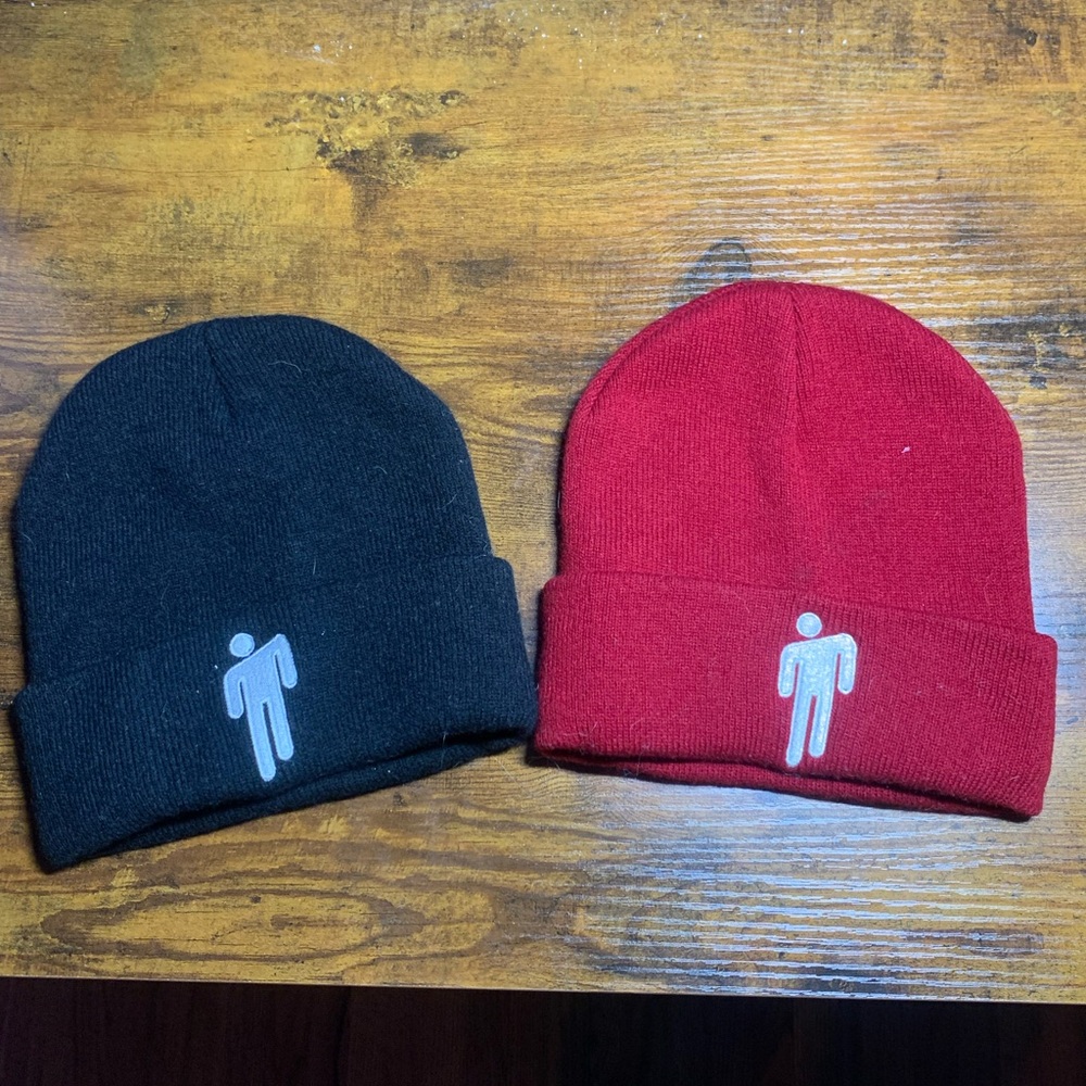 Billie Eilish Blosh Red and Black Beanie